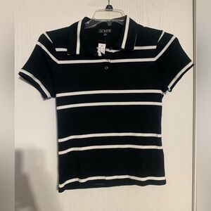 J.Crew women's Perfect-fit Shrunken Striped Polo Shirt NWT